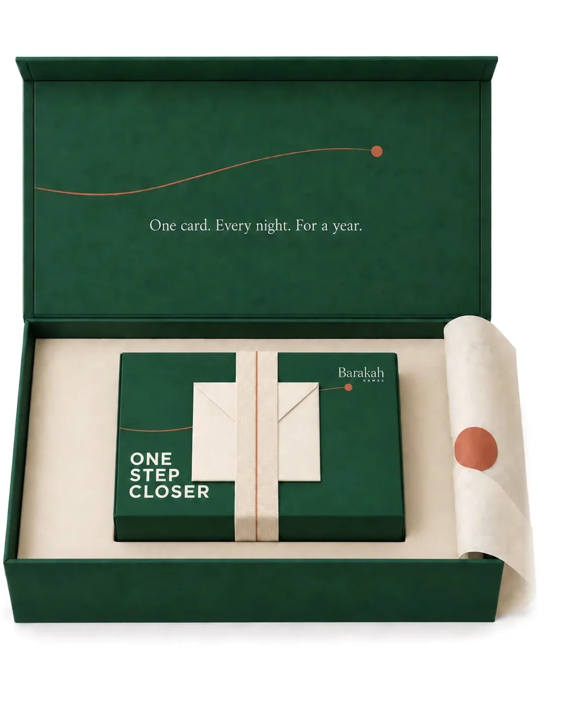 The Gift Edition case, open, showing the game box banded with a message envelope.